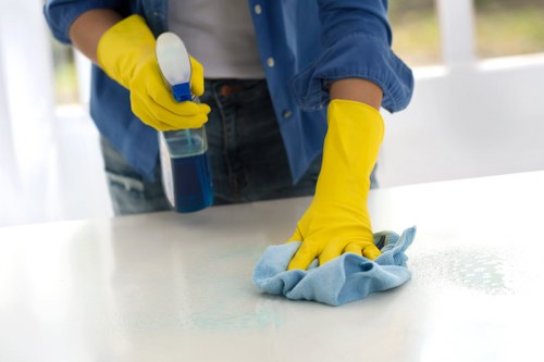 Local cleaners preparing a business premises in Ealing after hours